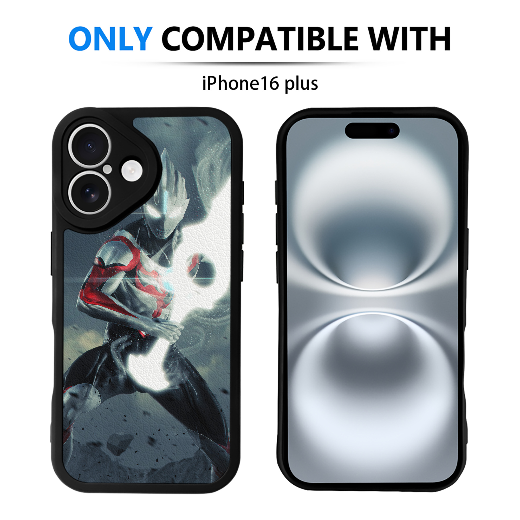 （画像用） ウルトラマン Ultraman 【iPhone 16シリーズ対応】シリコンスマホケース（レザー調） 材質：シリコン